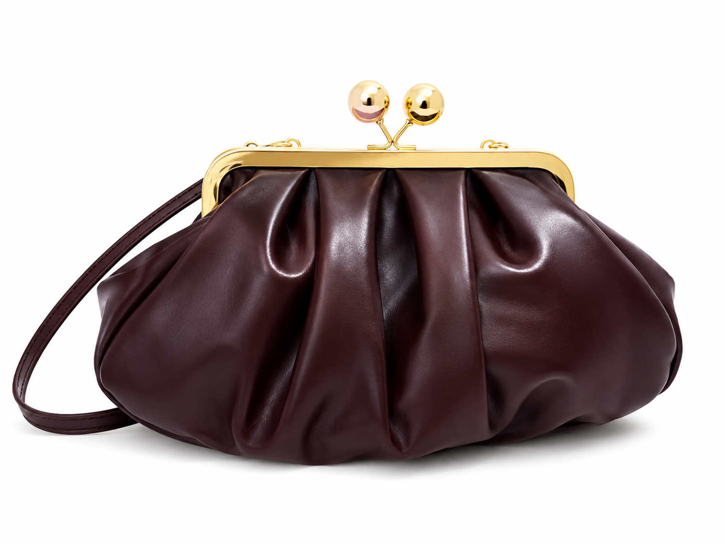 Clutch Mediano Cierre Monedero Ciruela
