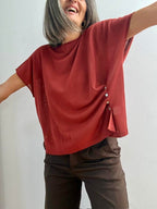Jersey Drapeado con Botones Caldera