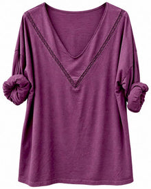 Camiseta Pico blonda Ciruela