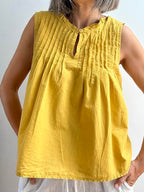 Blusa Trabillas Mostaza  100% Algodón