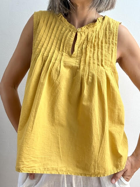 Blusa Trabillas Mostaza  100% Algodón