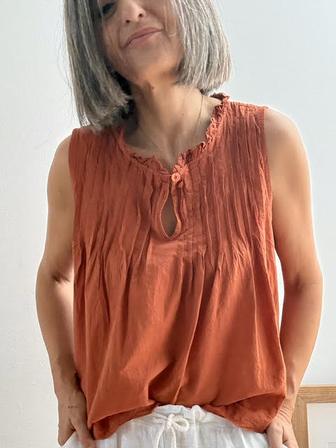 Blusa Trabillas Caldera   100% Algodón