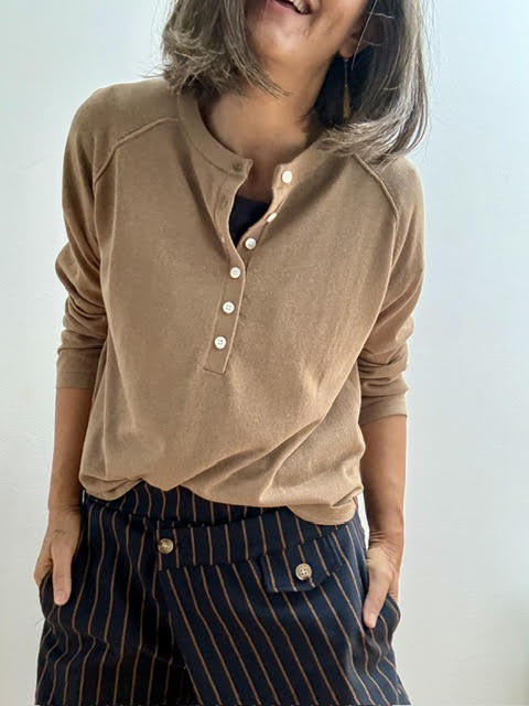 Jersey Henley Camel