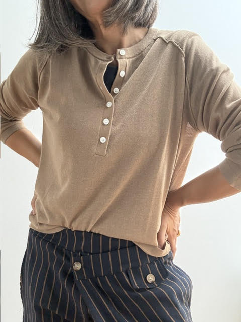 Jersey Henley Camel