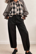 Pantalón Bajo Botón Negro