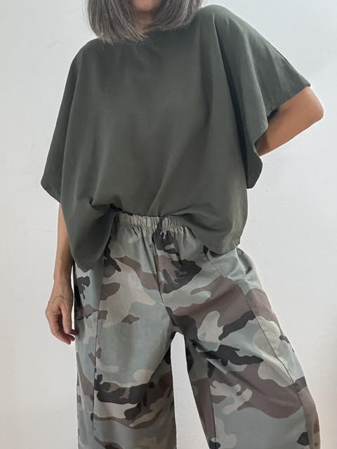 Sudadera Fina Oversize Kaki