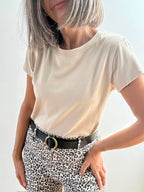 Camiseta Básica Manga Corta Beige