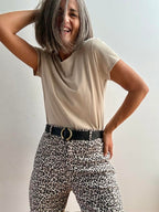 Camiseta Básica Manga Corta Beige
