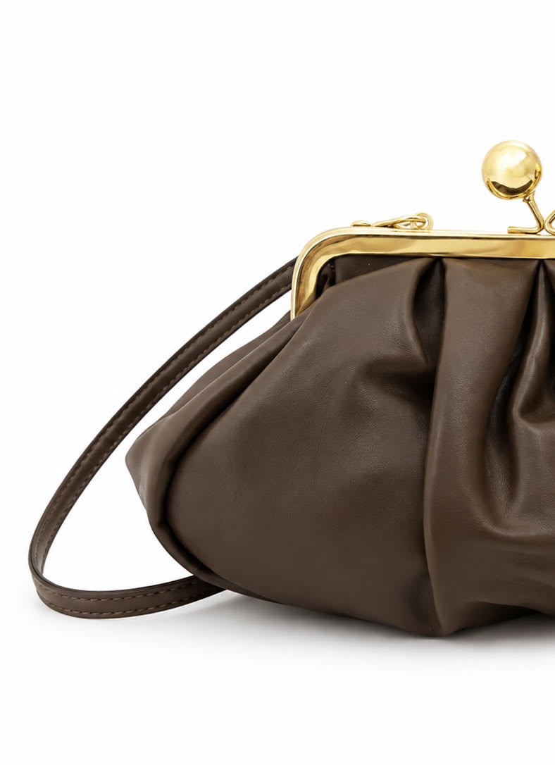 Clutch Mediano Cierre Monedero Marrón