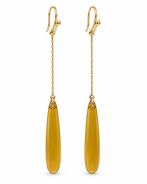 Pendientes de acero y resina Dorados