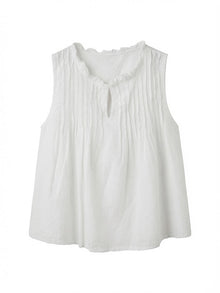 Blusa Trabillas Blanco  100% Algodón