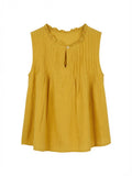 Blusa Trabillas Mostaza  100% Algodón