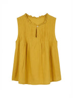 Blusa Trabillas Mostaza  100% Algodón