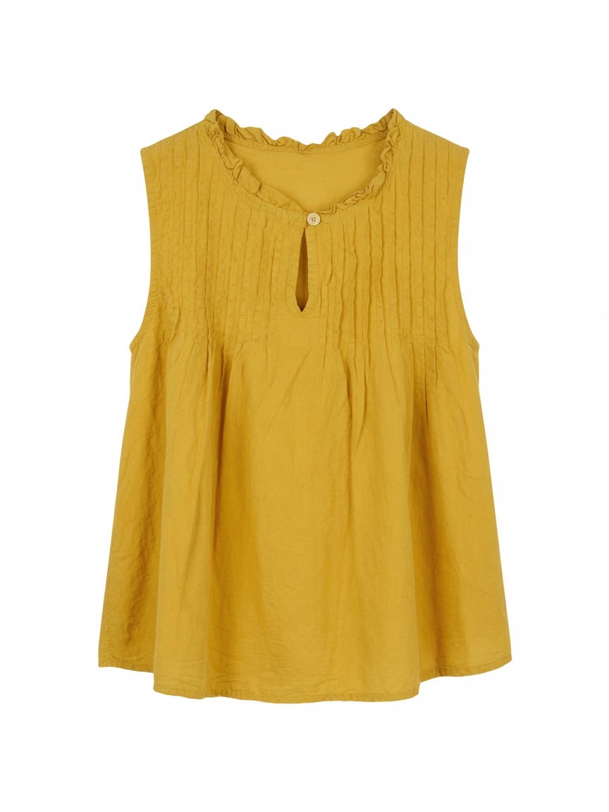 Blusa Trabillas Mostaza  100% Algodón