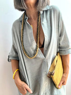 Vestido Camisero Playero Salvia