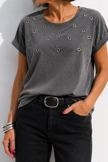 Camiseta Gris Círculos Metálicos