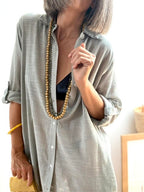 Vestido Camisero Playero Salvia