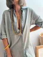 Vestido Camisero Playero Salvia