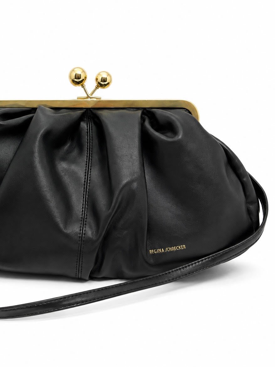Clutch Grande Cierre Monedero Negro