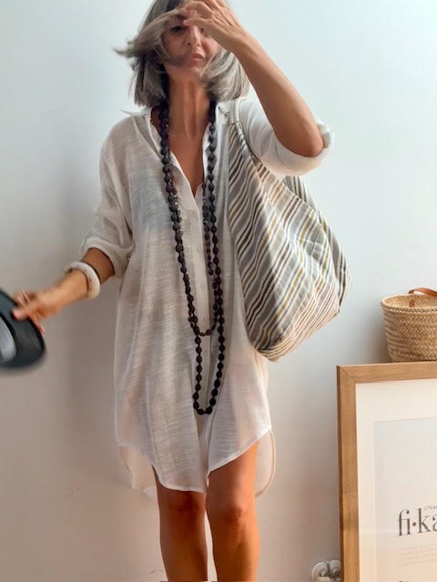 Vestido Camisero Playero Blanco