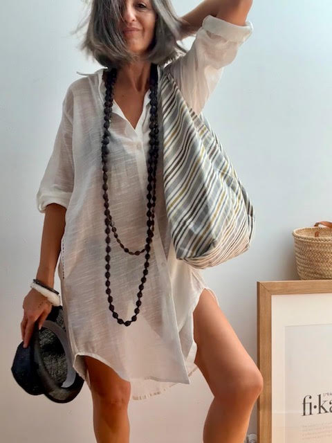 Vestido Camisero Playero Blanco