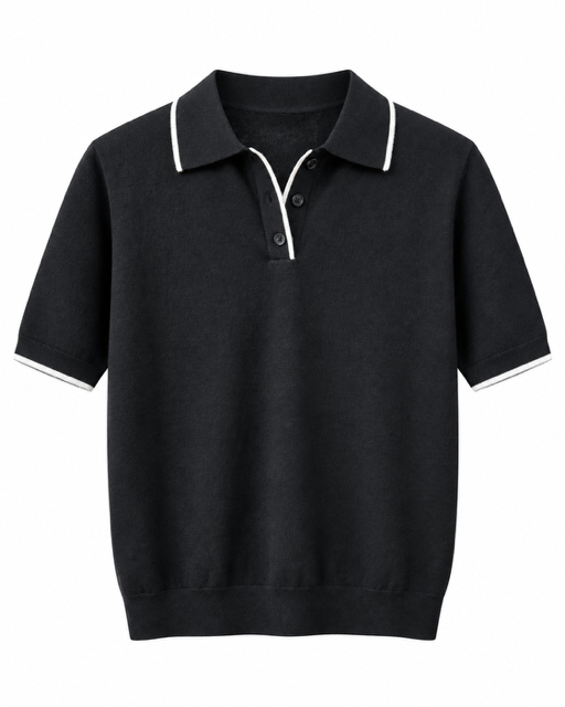 Polo Punto Raya Negro